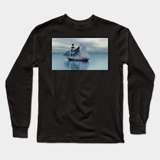 Sailing ship, digital art Long Sleeve T-Shirt